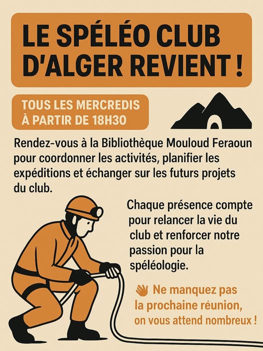 Le Spéléo Club d'Alger revient !