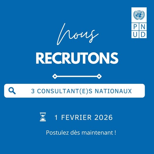 📢 Dans le cadre du projet ESS, le PNUD Algérie recherche : ✅ Trois (03) Consultant/es Nationa(les)ux