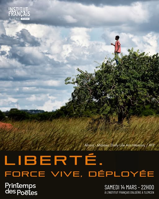 La 28e édition du Printemps des Poètes se tiendra le 14 mars à la médiathèque de l'Institut français d'Algérie à Tlemcen,