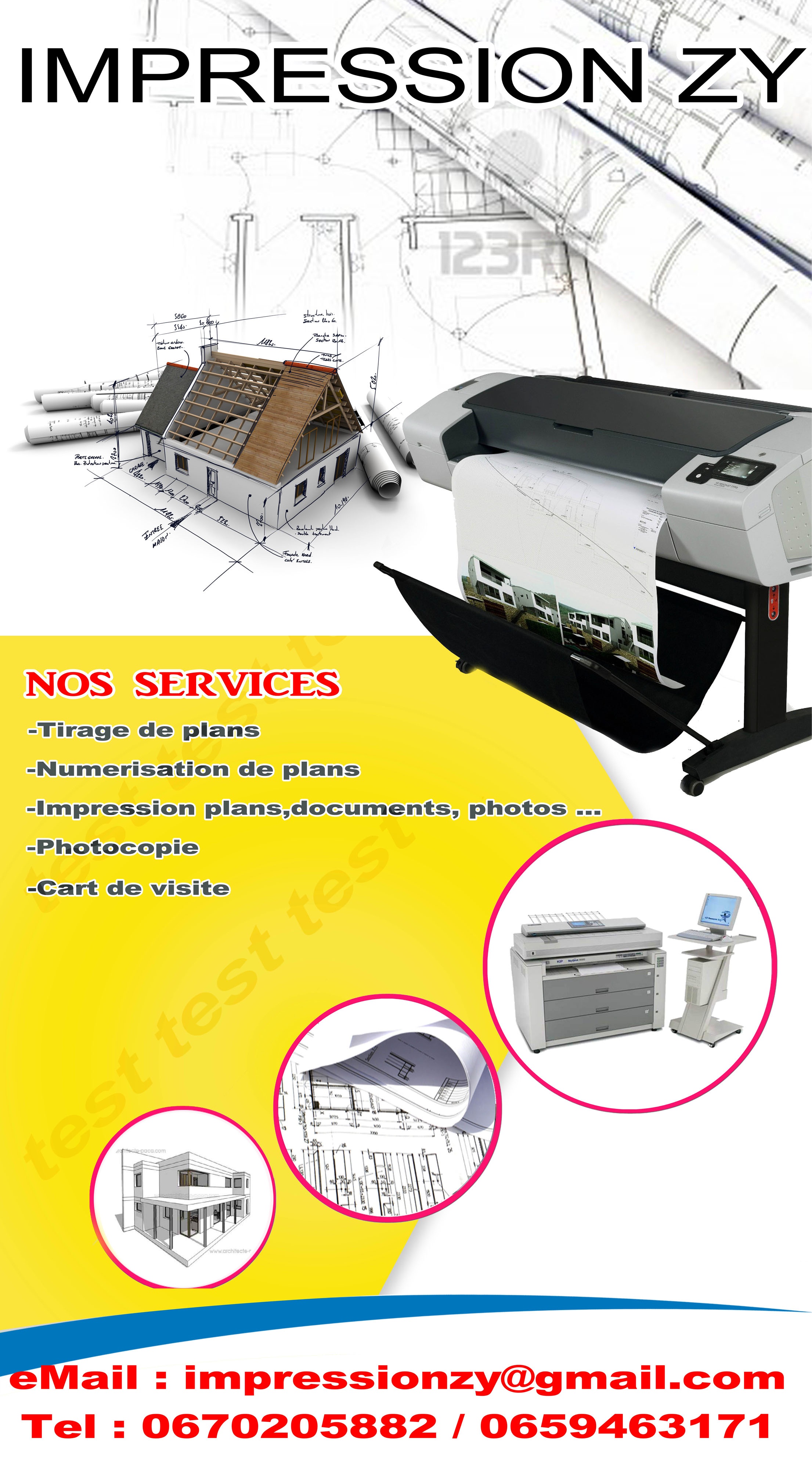 TIRAGE DE PLANS IMPRESSION REPROGRAPHIE