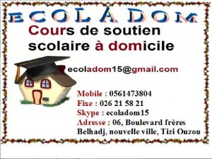 Ecoladom vous propose des cours de soutien scolaire