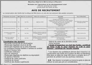 recrutement conservation des forets