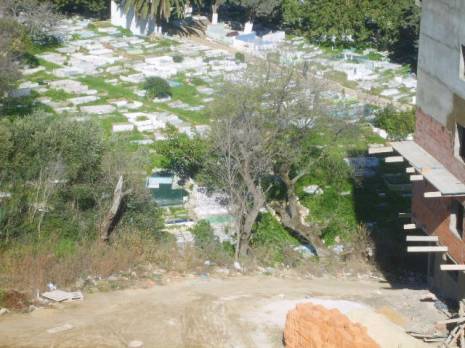 Destruction d'anciennes sépultures et mise à nu d'ossements                                Cimetière Zaghouane de Annaba
