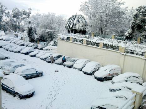 Circulation difficile et écoles fermées Importantes chutes de meige à Constantine