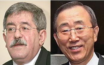 Ouyahia s'entretient avec Ban Ki moon SOMMET DE L'UA