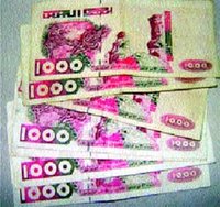 Saisie de faux billets