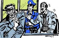 Un fugitif se mutile au tribunal