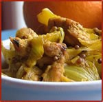 Tagine de poulet aux olives et fenouil - djaj bel besbas