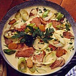 Ragoût d'agneau aux poireaux à la crème