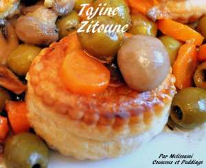 Tajine Zitoune ou Tadjine Algérien de Poulet aux Olives طاجين زيتون