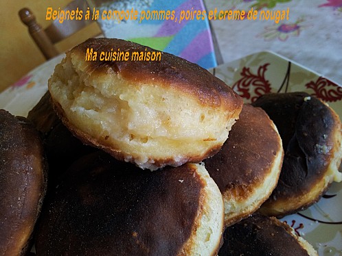 Beignet à la crème et pommes