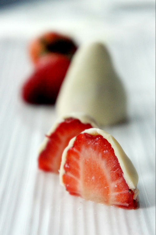 Fraise au chocolat blanc