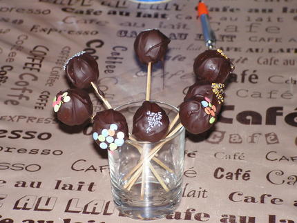 cake pops au chocolat noir