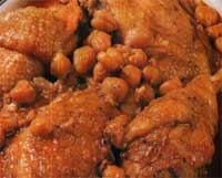 Tajine de Poulet en sauce aux Pois chiches -Chtitha Djedj- شطيطحة دجاج