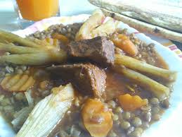 Lentilles au boeuf a l'algerienne (