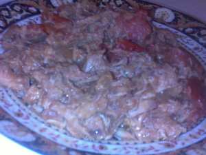 lham be tomatiche ( viande aux tomate)