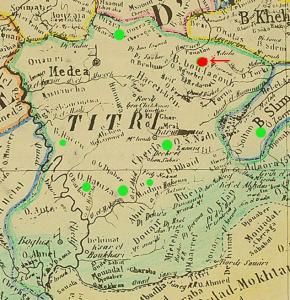 CARTE DES TRIBUS DU TITTERI - 1846
