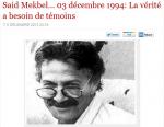 Said MEKBEL... 03 Décembre 1994:La vérité a besoin de témoins