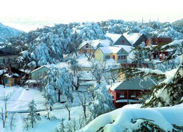 جبال الشريعة تكتسي حلة بيضاء في أولى أيام فصل الربيع.