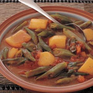 طبيخ البامية مع البطاطا