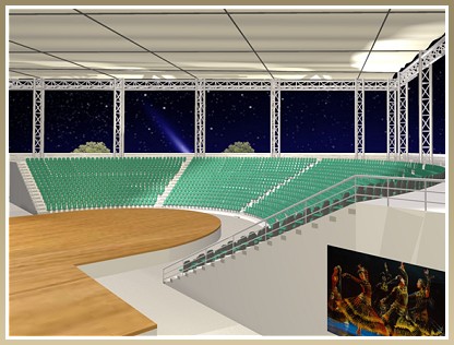 Construction of a 2000 seats open-air theatre :