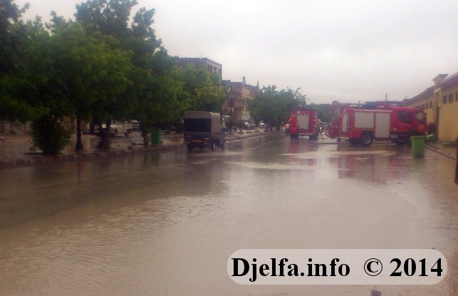 تدخلات عديدة لمصالح الحماية المدنية بكل من البيرين، حد الصحاري و الجلفة نتيجة الأمطار الغزيرة المتساقطة على الولاية