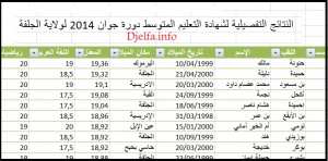 الجلفة إنفو  تكشف عن المؤسسات التربوية المتفوّقة في مختلف الإمتحانات النهائية لسنة 2014 بولاية الجلفة