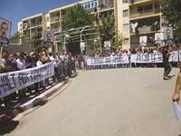 Rassemblement, hier, devant le siège de la wilaya de Tizi Ouzou