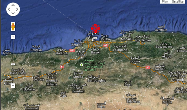 هزة أرضية بقوة 3.6 درجات تضرب الجزائر العاصمة