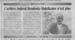 Décès de l'arbitre fédéral Bendenia Aek
