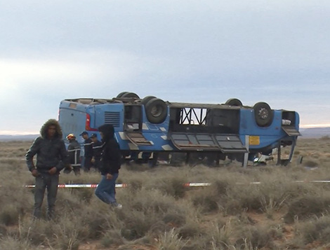 5 قتلى و25 جريحا في انقلاب حافلة بتيارت قادمة من حاسي مسعود