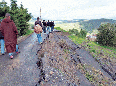 Glissements de terrains à Bouira