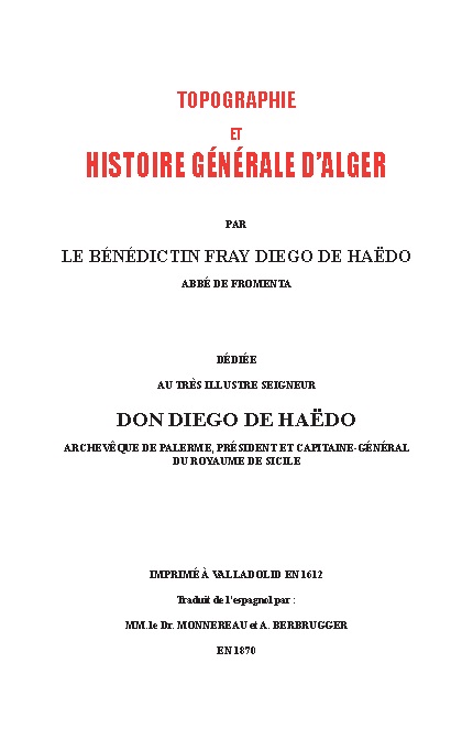 TOPOGRAPHIE ET HISTOIRE GÉNÉRALE D’ALGER