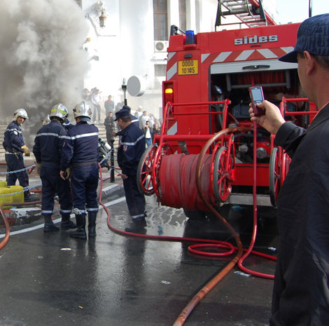 حريق مهول بحظيرة عتاد بلدية سطيف
