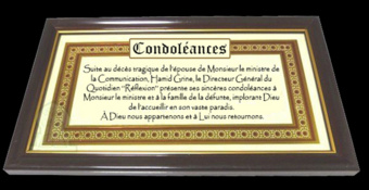 CONDOLEANCES