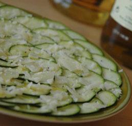 Courgettes aux oignons vinaigrés