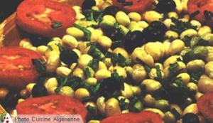 Salade d'haricots blancs frais aux olives
