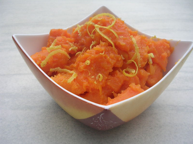 Patates douces au sirop