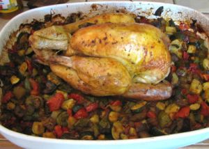Poulet rôti aux légumes