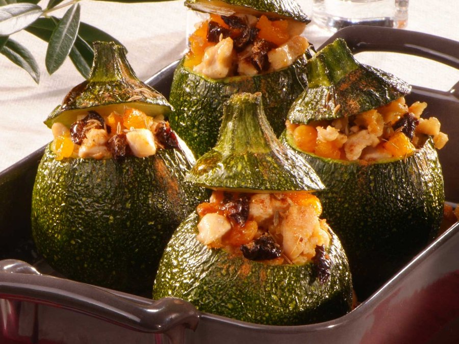 Courgettes farcies au poulet