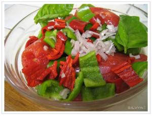 Salade poivrons et tomates