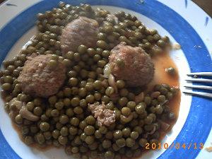 Boulettes de viande aux petits pois