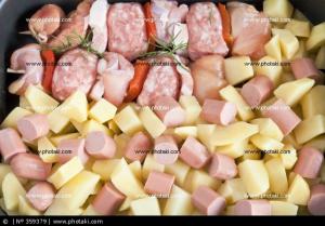 Kbab aux pommes de terre