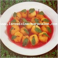 Pommes sucrées au coulis de Fraises