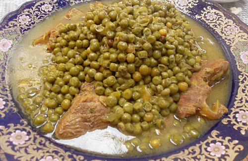 Viande aux petits pois