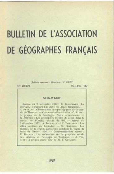 Observations morphologiques sur le bassin de Tlemcen