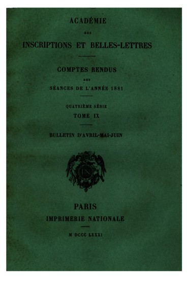 Une inscription arabe trouvée à Tlemcen publiée par M. Ch. Brosselard