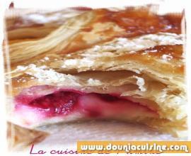 Triangles feuilletés framboises-citron