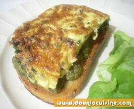 Omelette à la ciboulette sur toast d’épinard