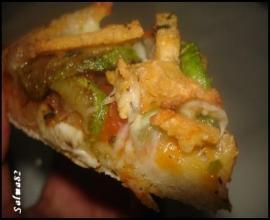 Pizza au paté de poulet